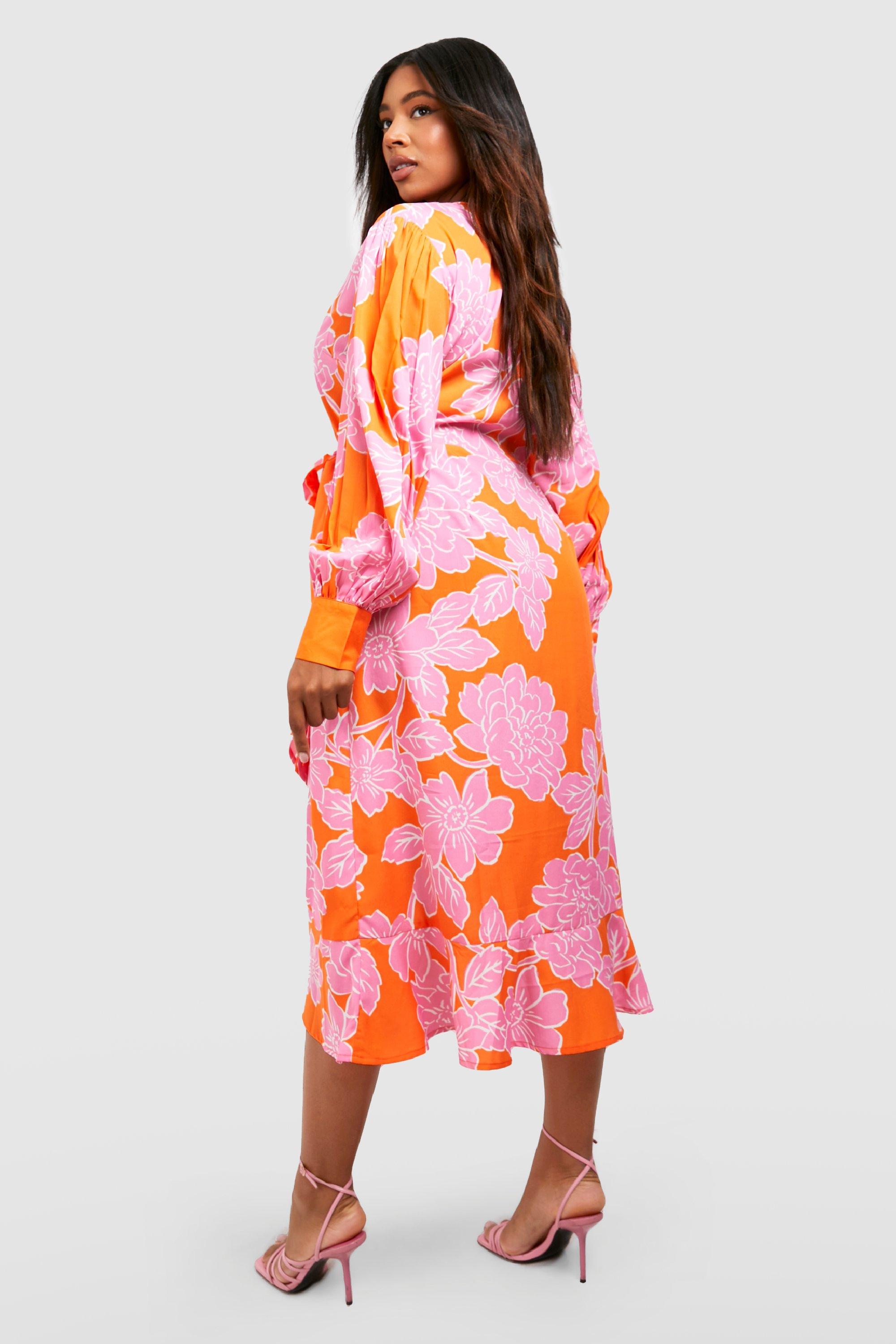 Boohoo ruffle wrap outlet dress