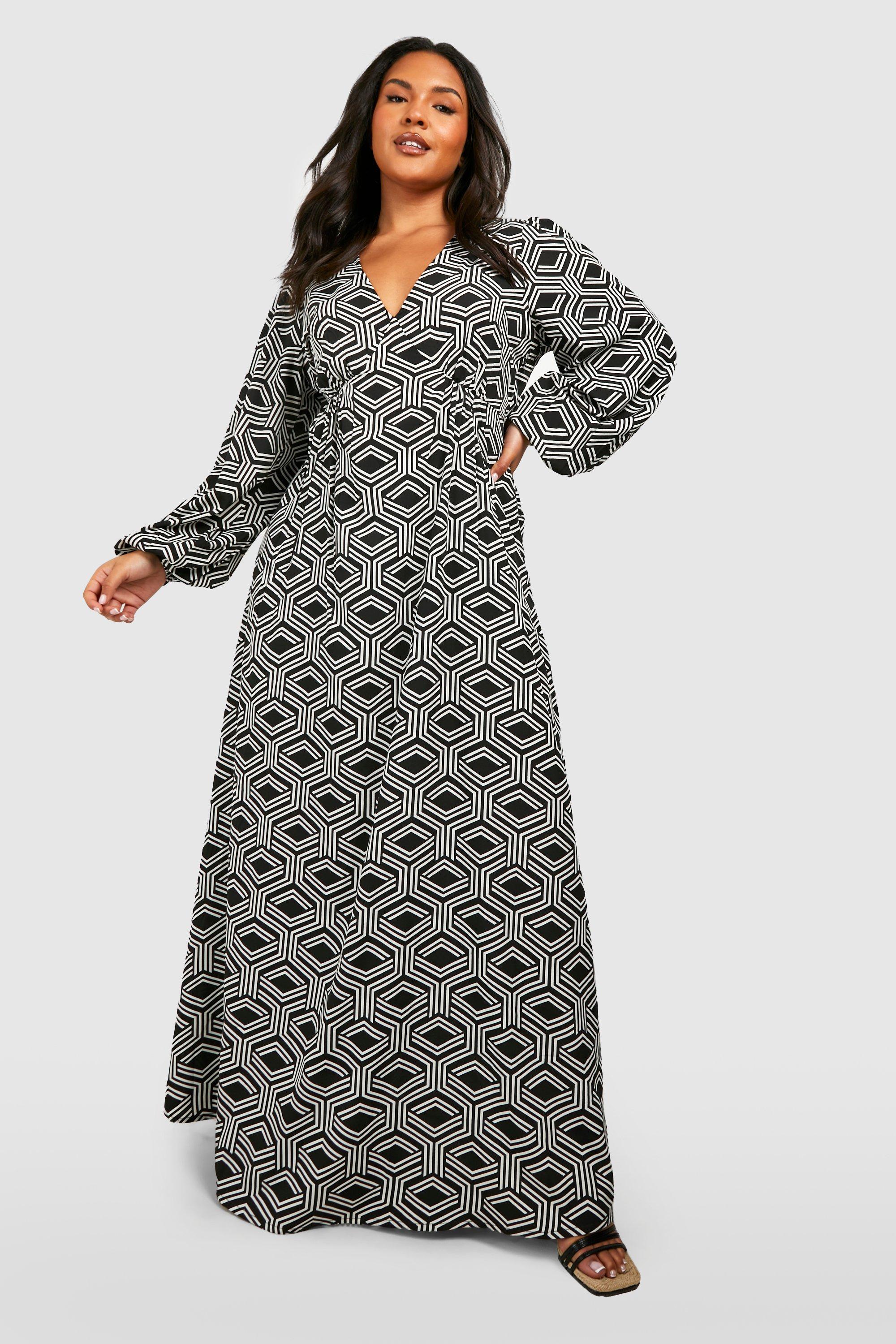 Geo print hot sale maxi dress