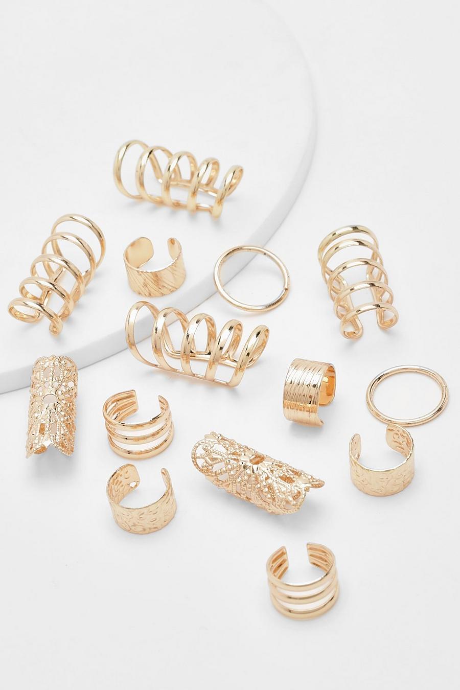 Gold Hollow Out Festival Hair Rings