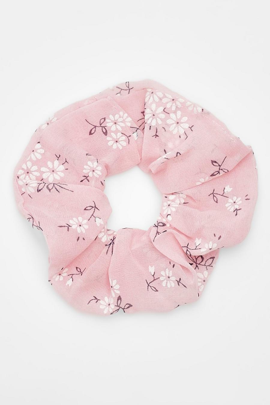 Elastico per capelli rosa a fiori piccoli, Pink image number 1