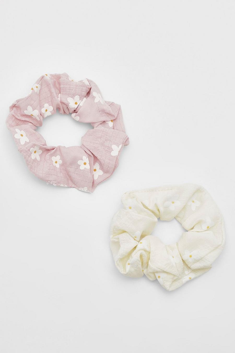 Multi 2 Pack Floral Ditsy Scrunchies image number 1