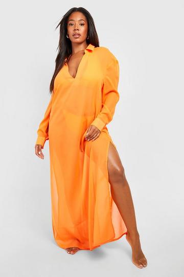 Plus Essentials Beach Maxi Tunic orange