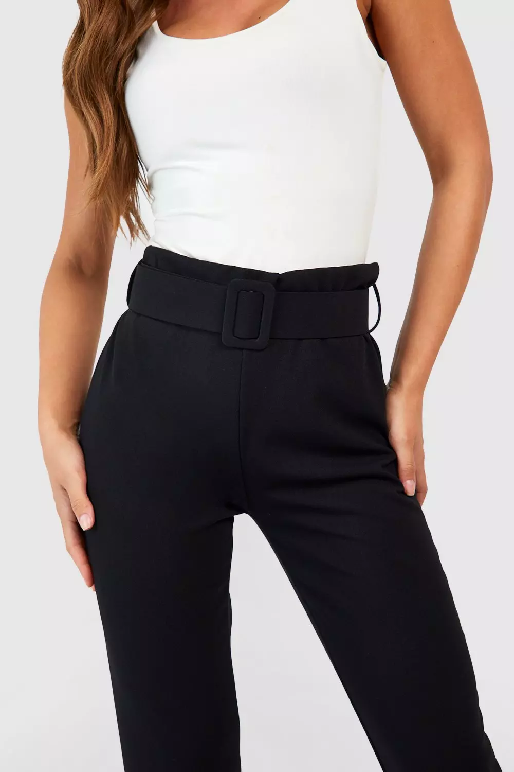 High waisted sale buckle trousers