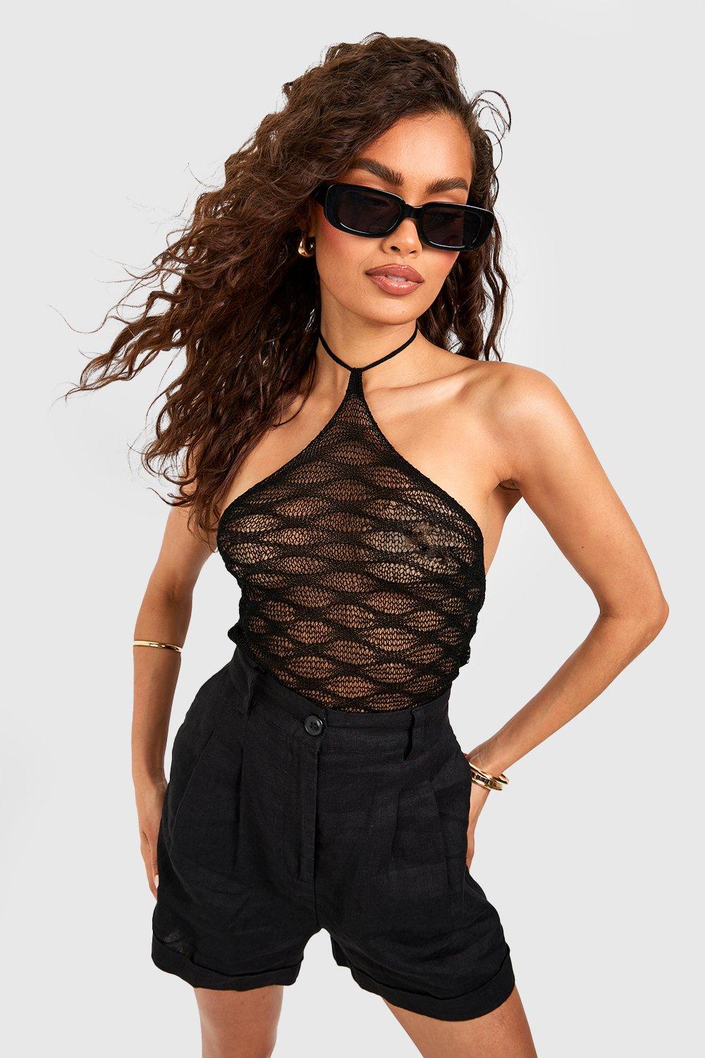 Sheer Fine Gauge Halter Top