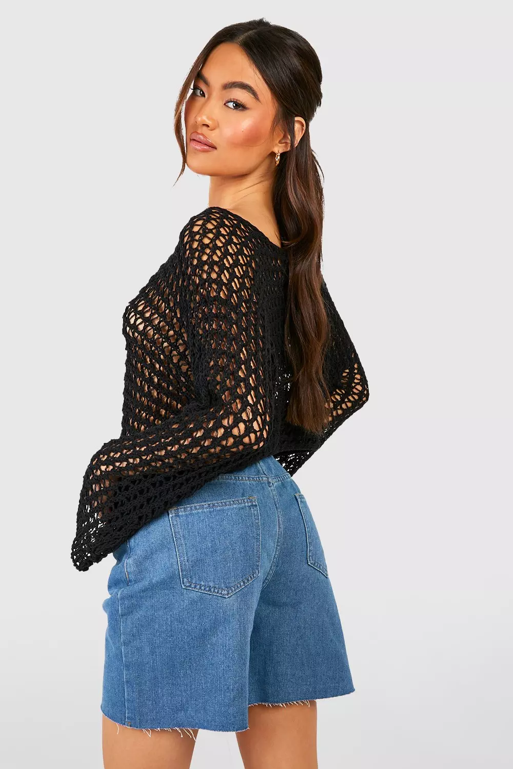 Loose Crochet Knitted Top