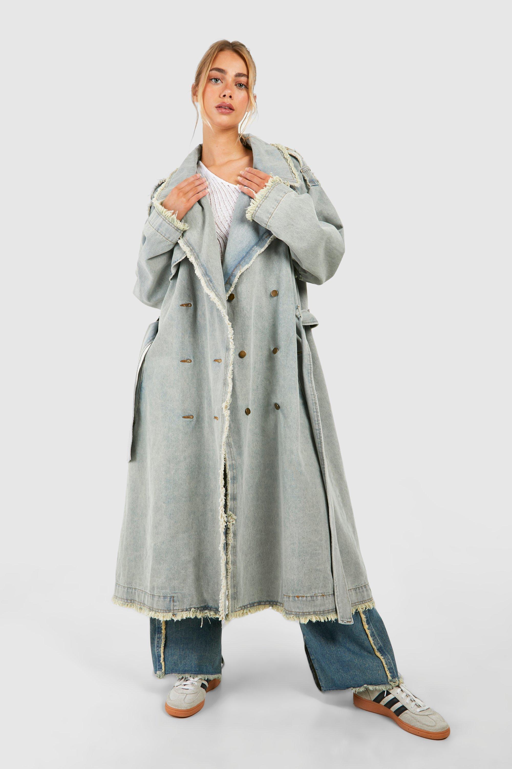 Denim trench coats boohoo UK