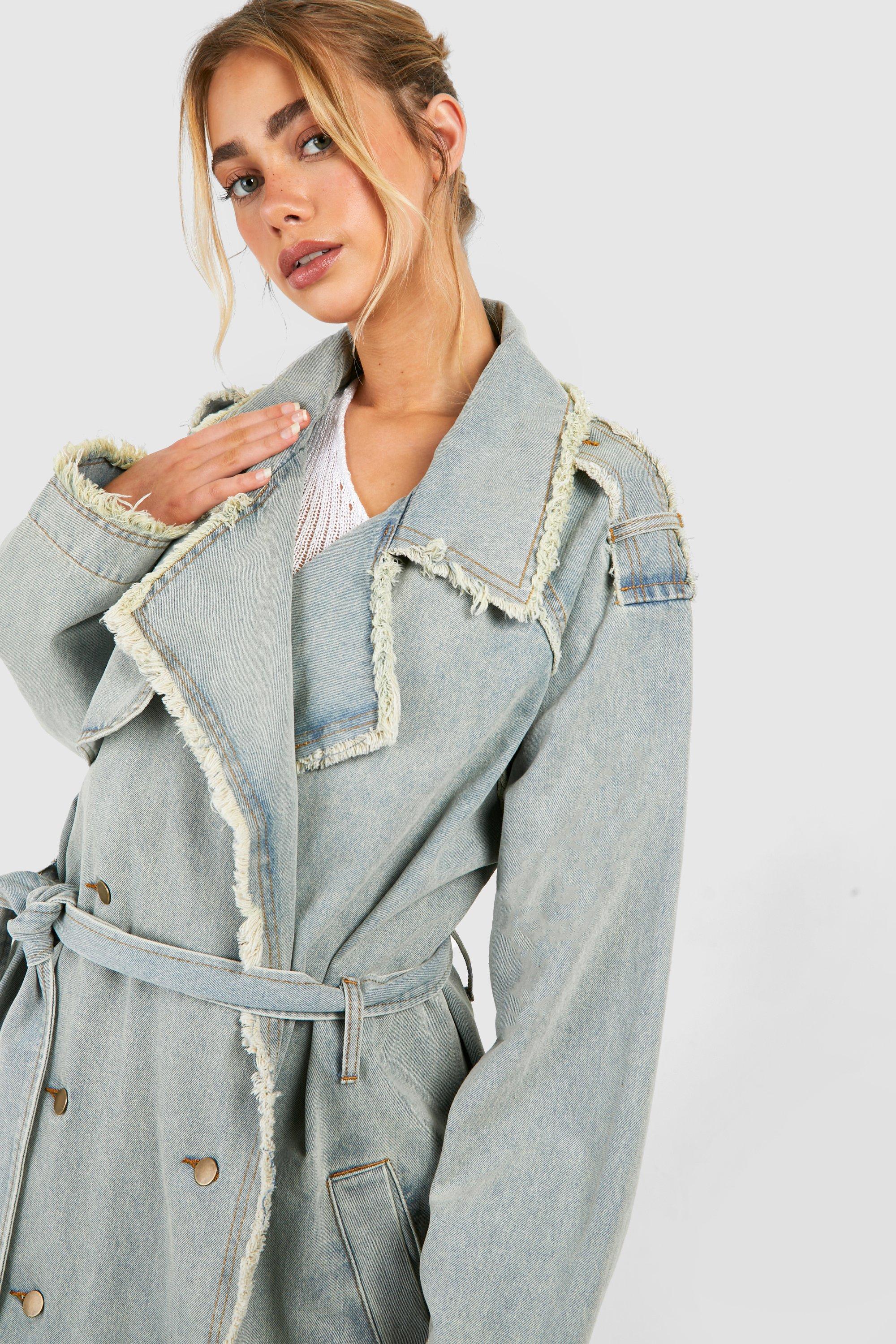 Women's denim best sale trench coats