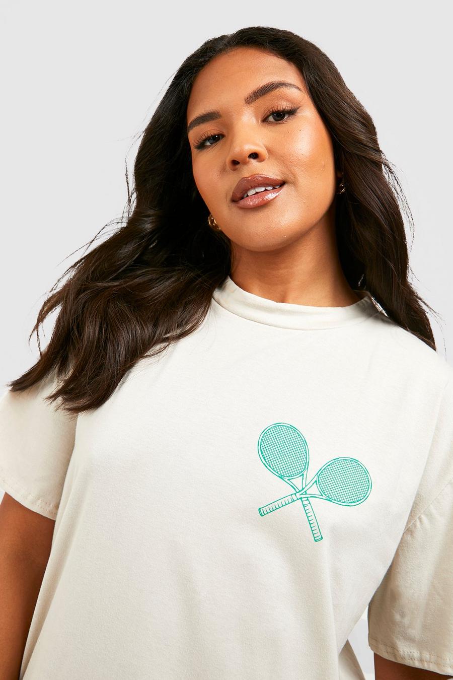 Beige Plus Beverly Hills Tennis T-shirt Dress image number 1
