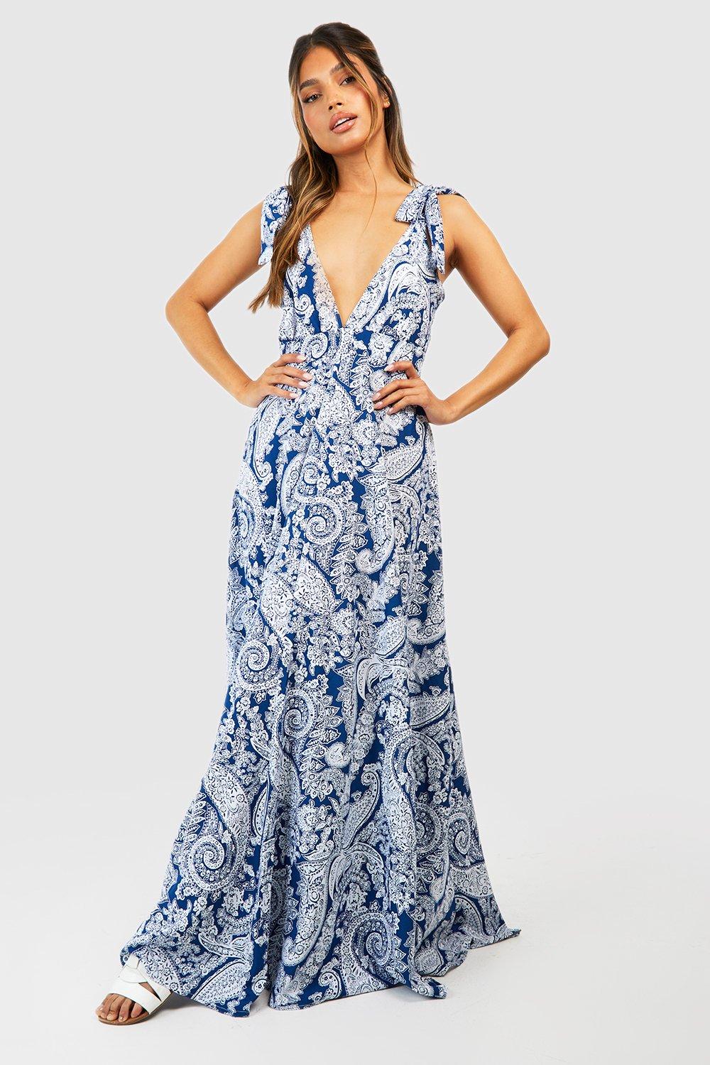 Navy blue and white hotsell maxi dress