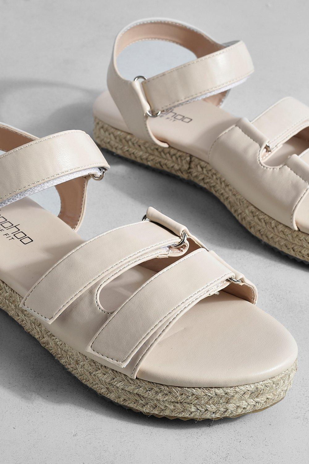 Wide Fit Flatform Sandals boohoo