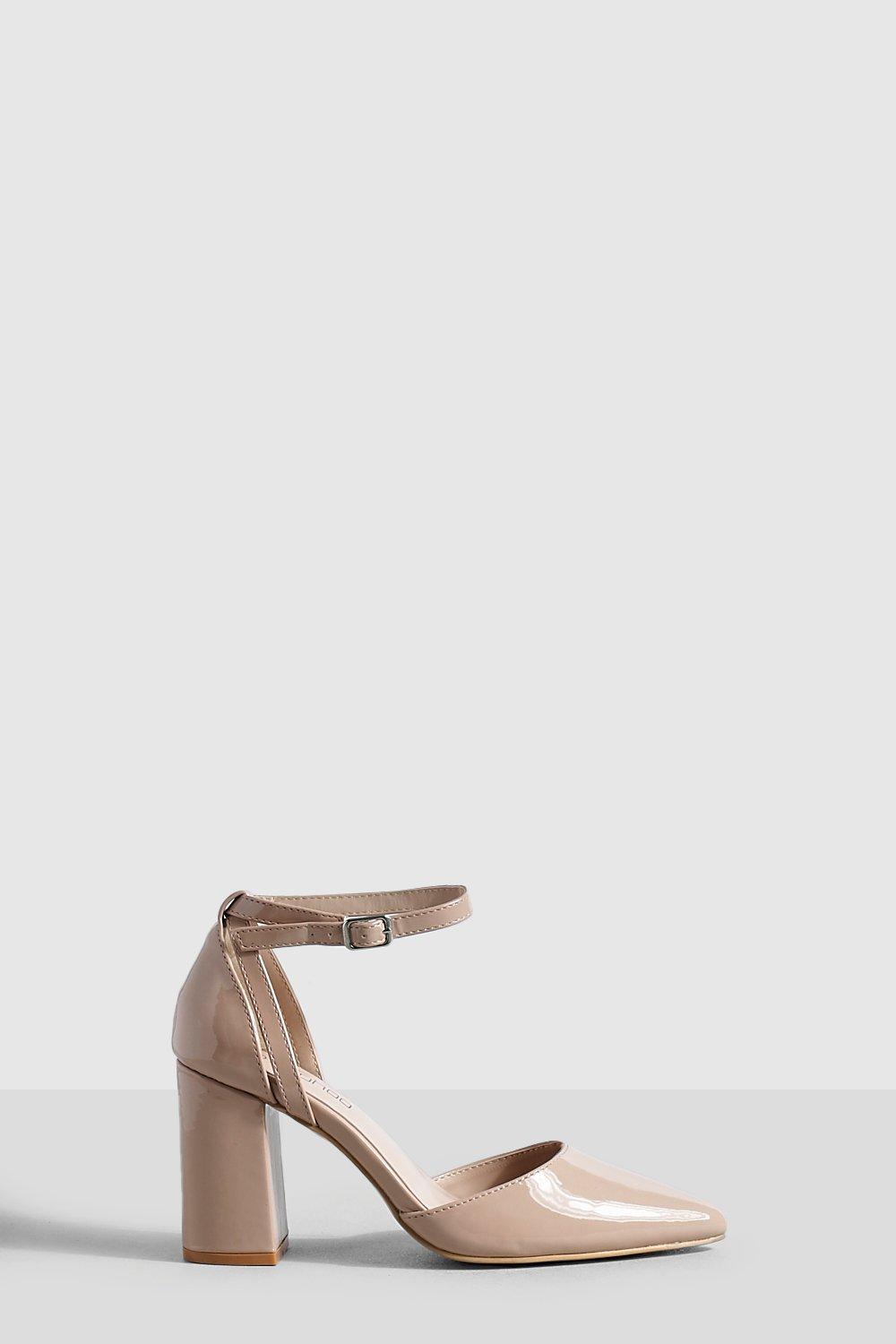 Block heel nude outlet court shoes