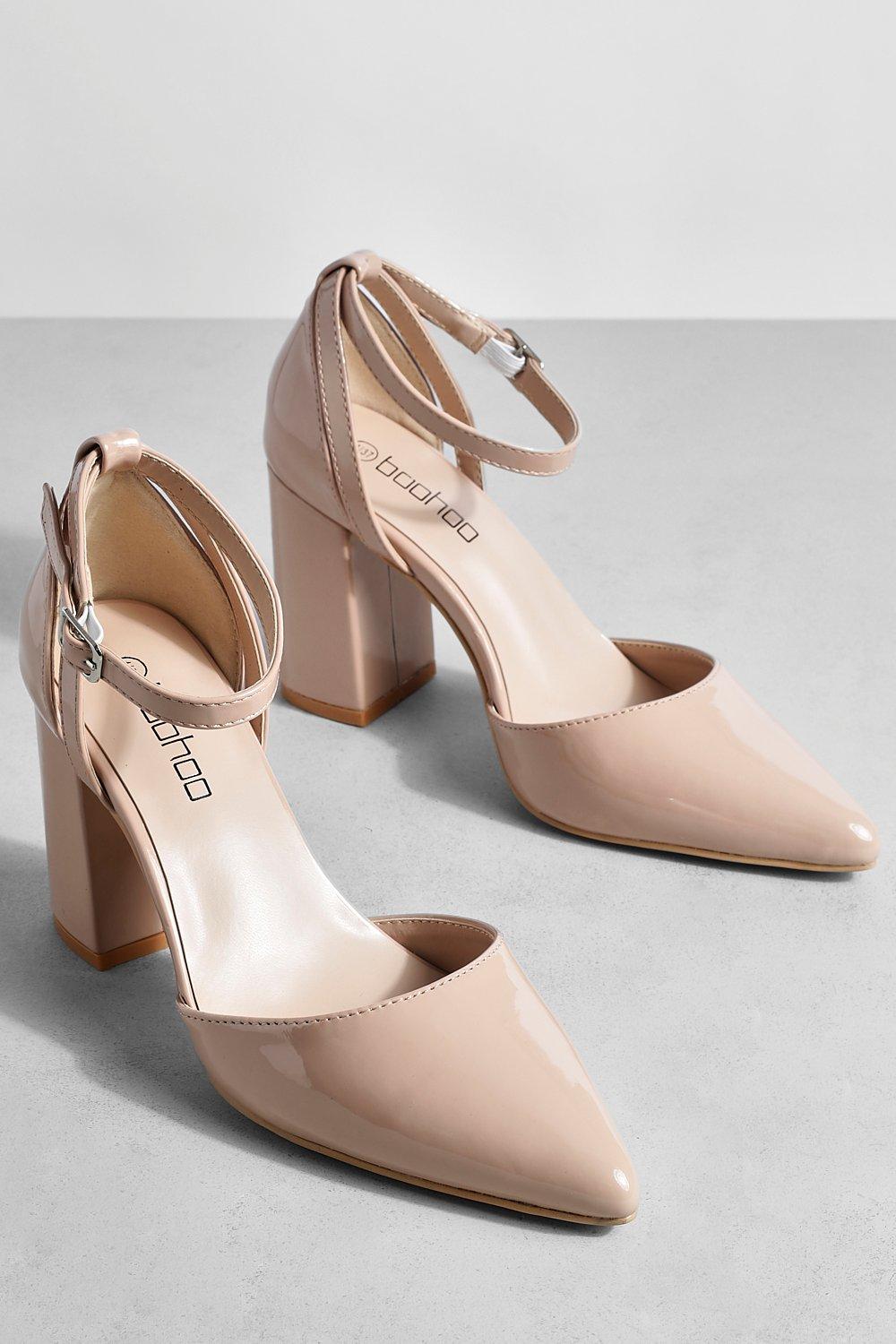 Beige block hot sale heel shoes