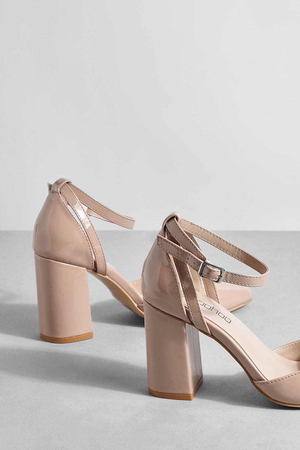 Nude patent block heel on sale sandals