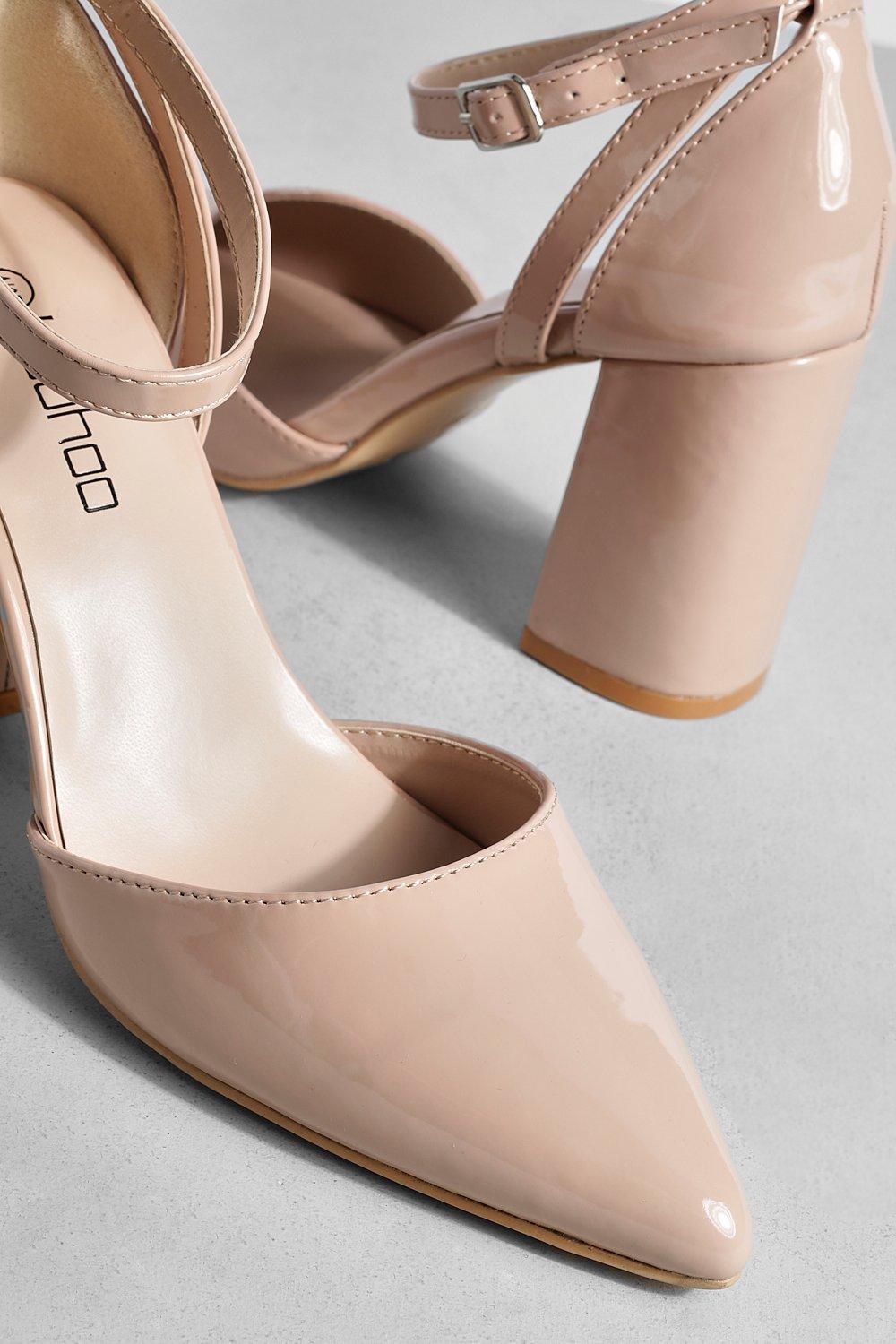 Nude patent store court shoes