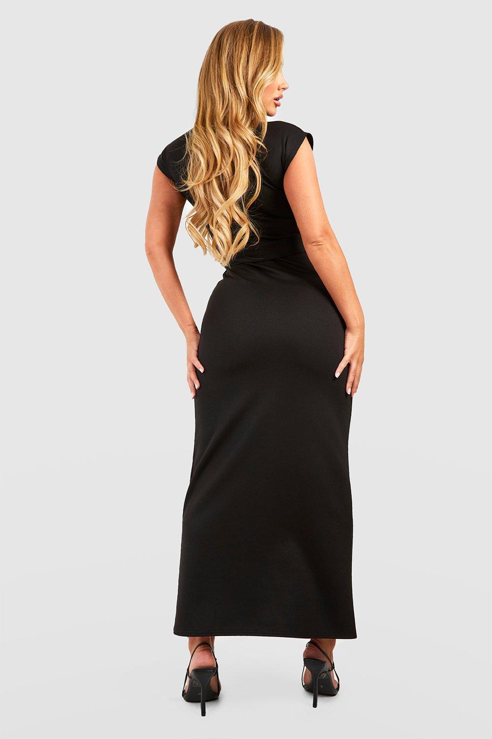 Cap Sleeve Tie Waist Maxi Dress boohoo CA