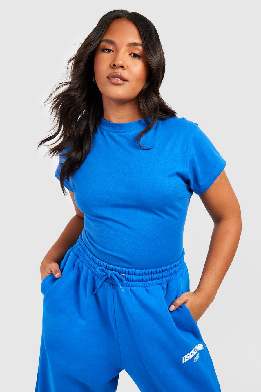 Cobalt blue Plus Brights Fitted Ringer Edge T-shirt
