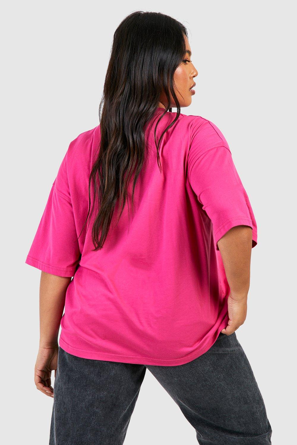 neon pink plus size shirt