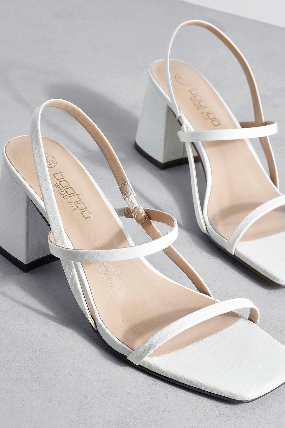 Boohoo white hotsell block heels