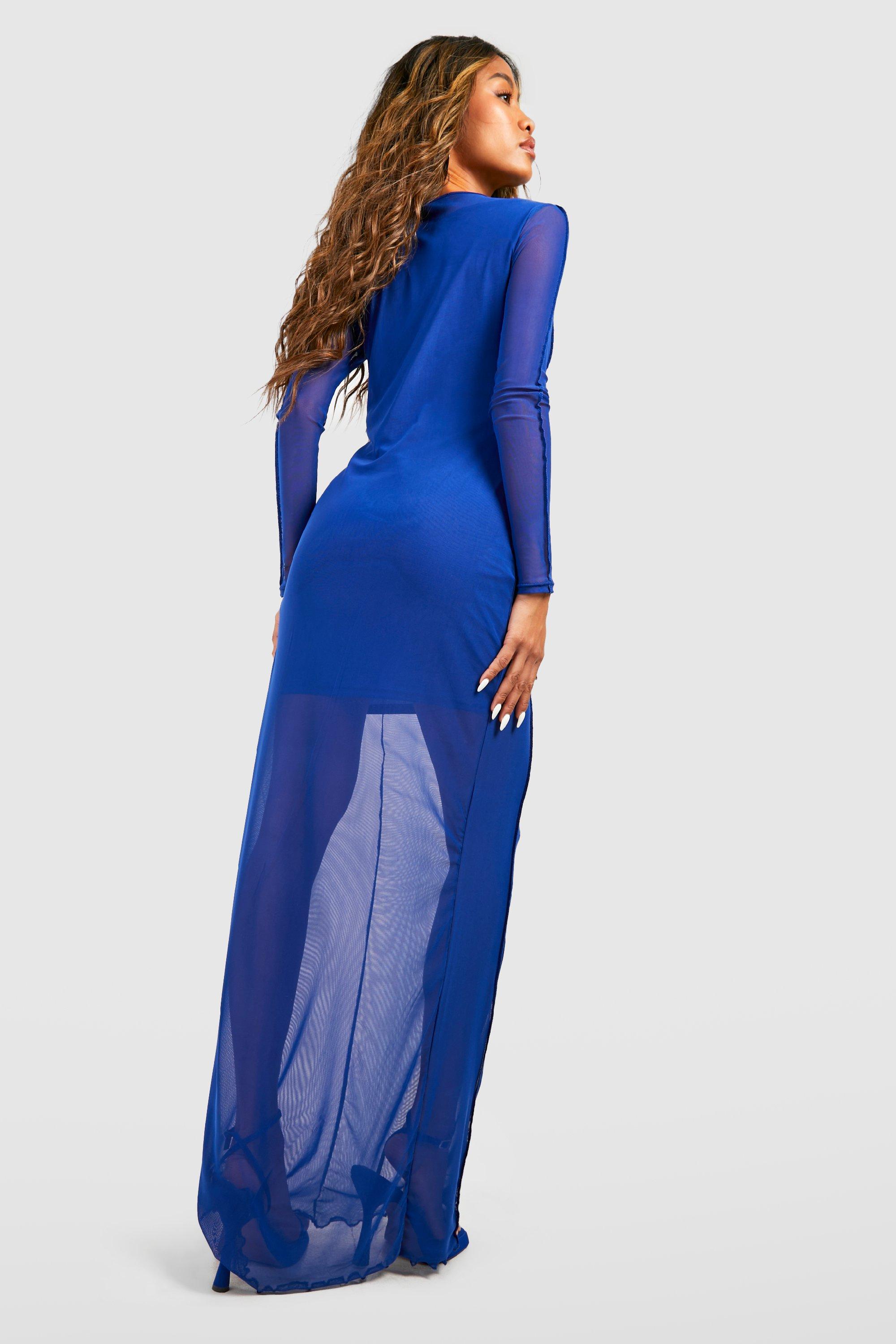 blue mesh dress