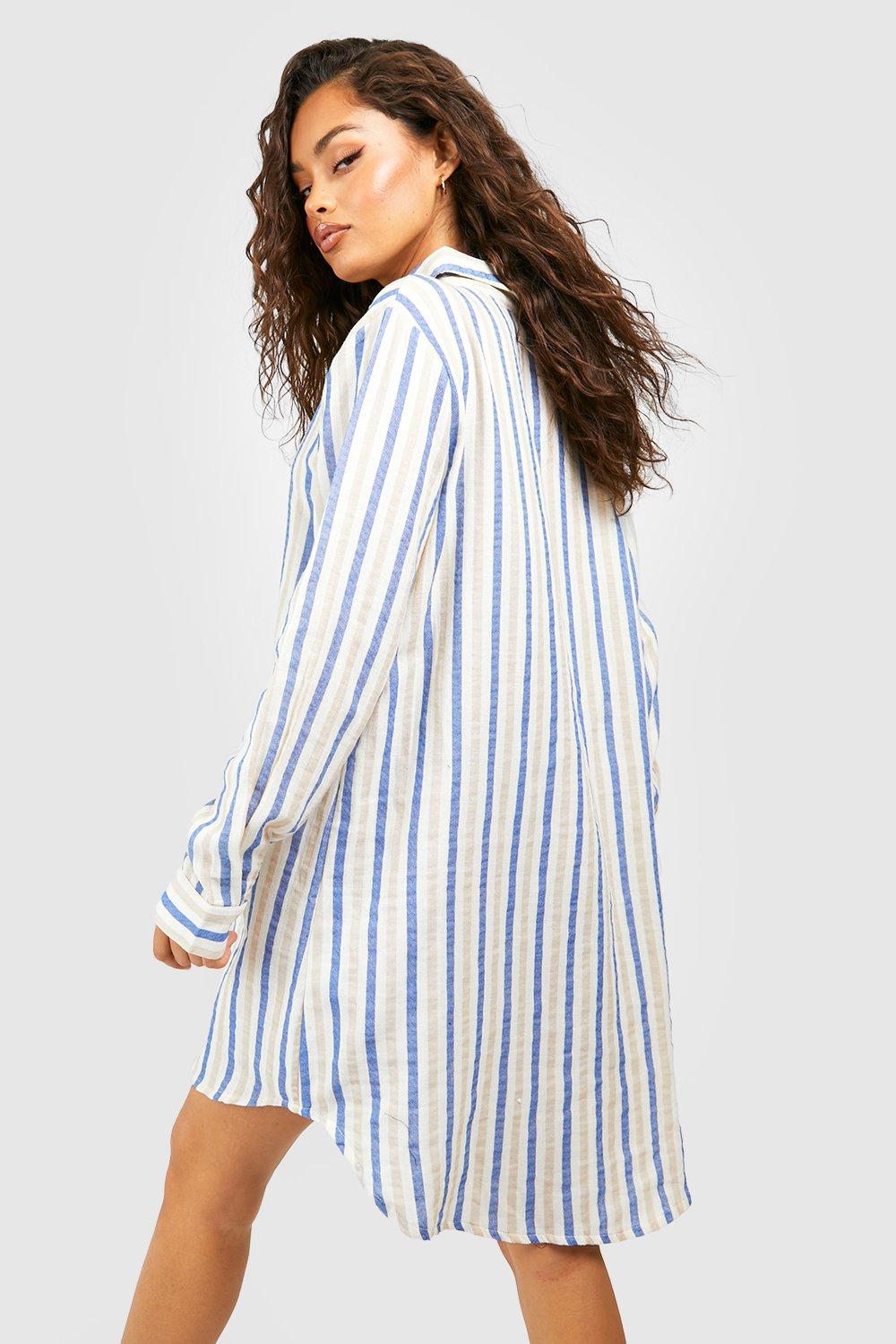 Striped oversized hotsell shirt dress