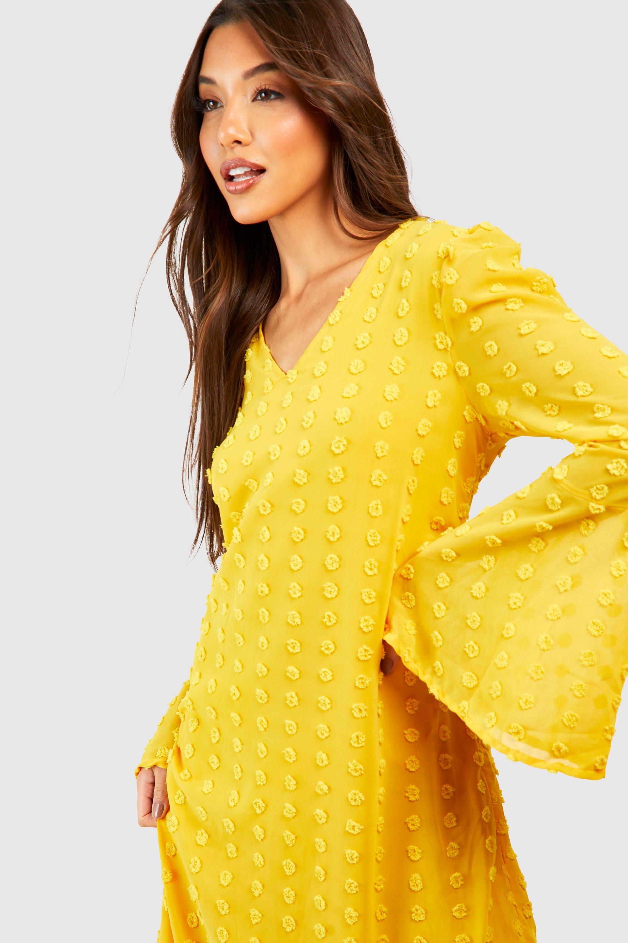 Mustard 2024 dress boohoo