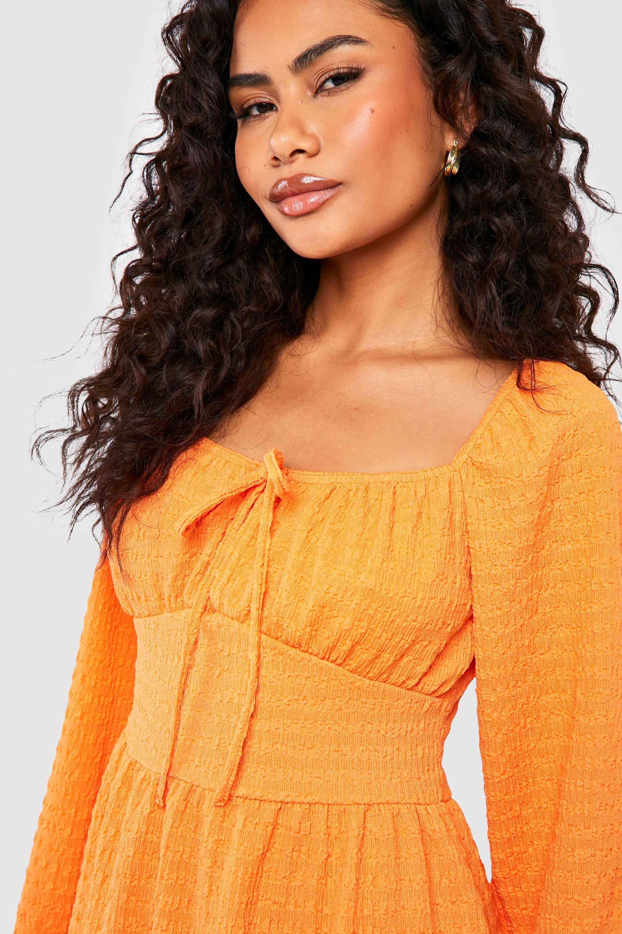 Orange dress outlet boohoo