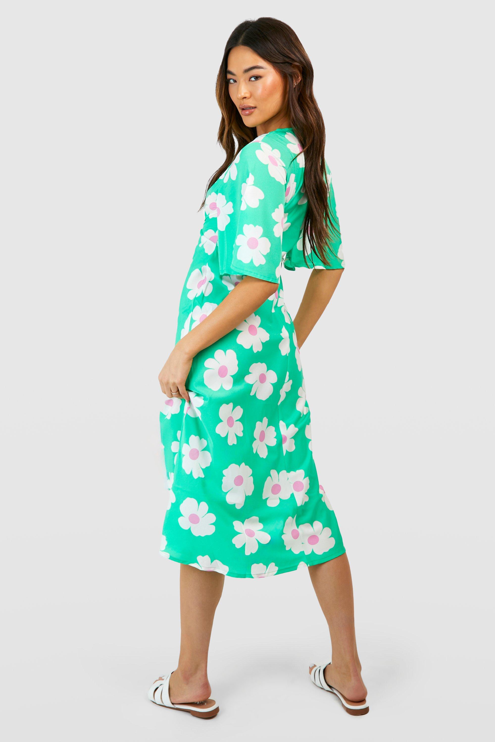 Midi tea shop dress with sleeves