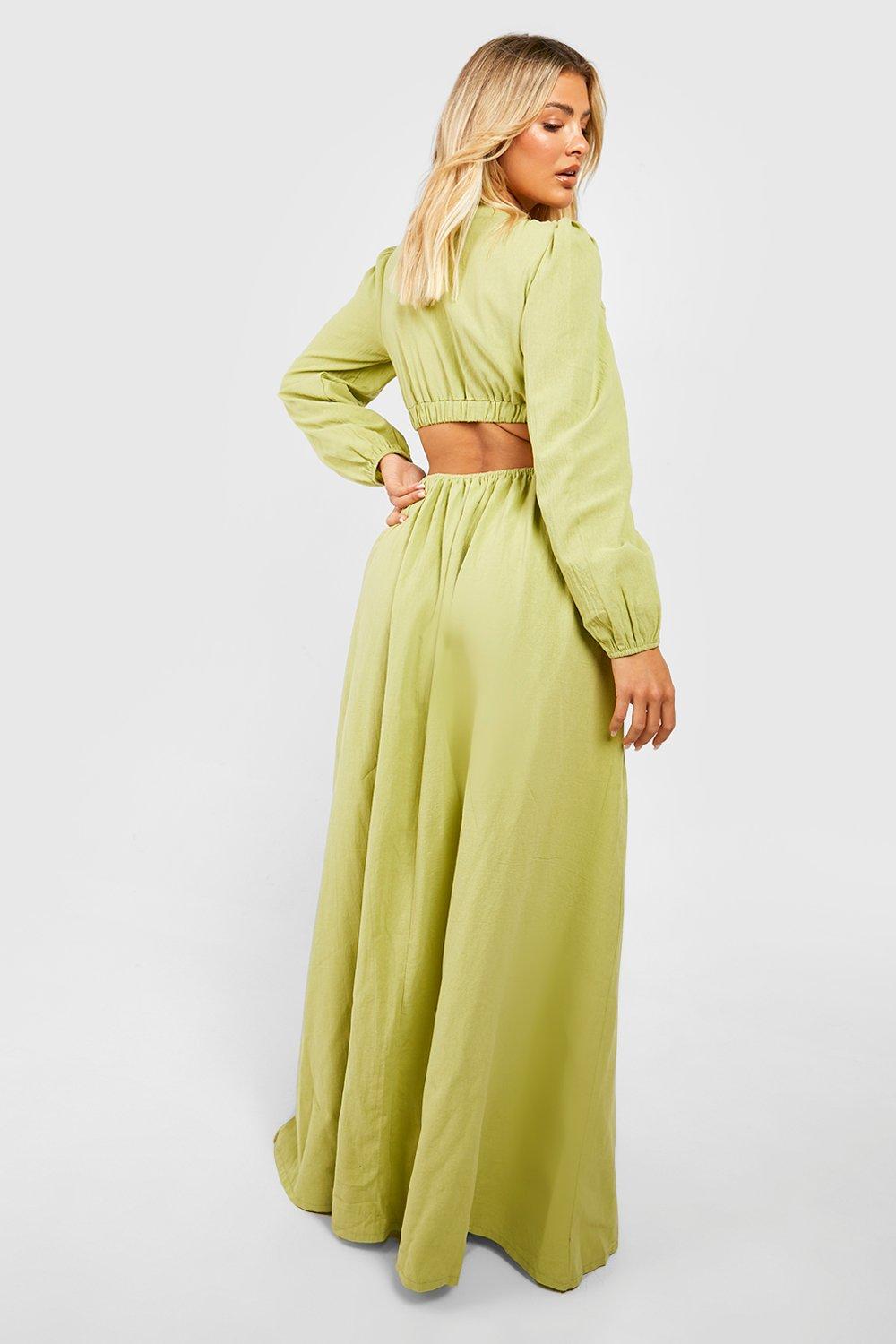 Boohoo lime hotsell green dress