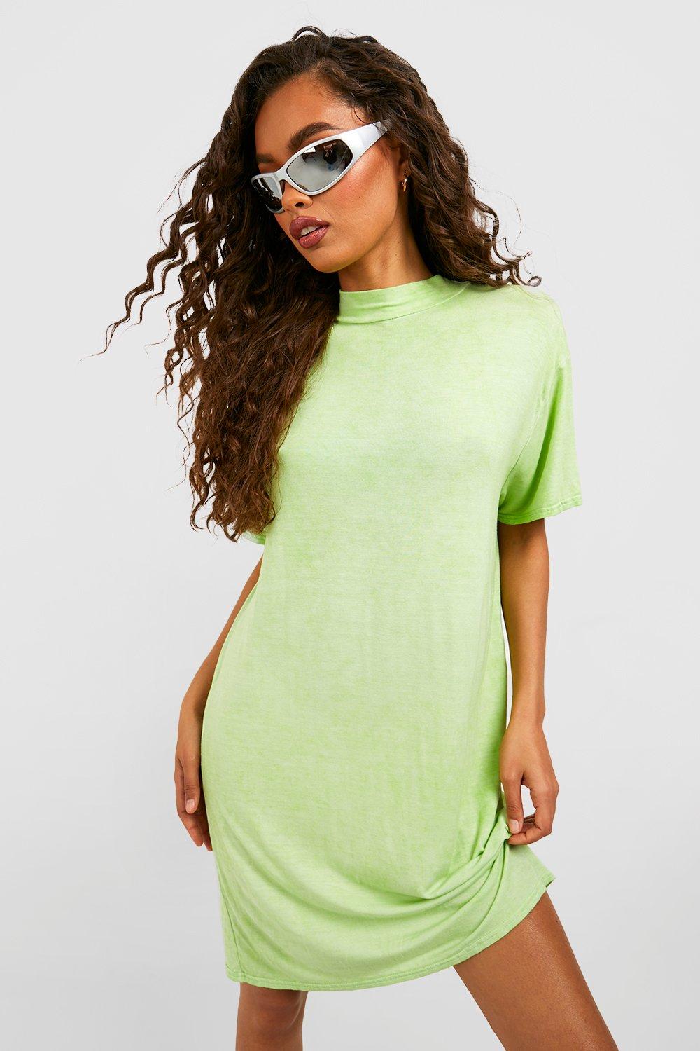 Bright green t outlet shirt dress