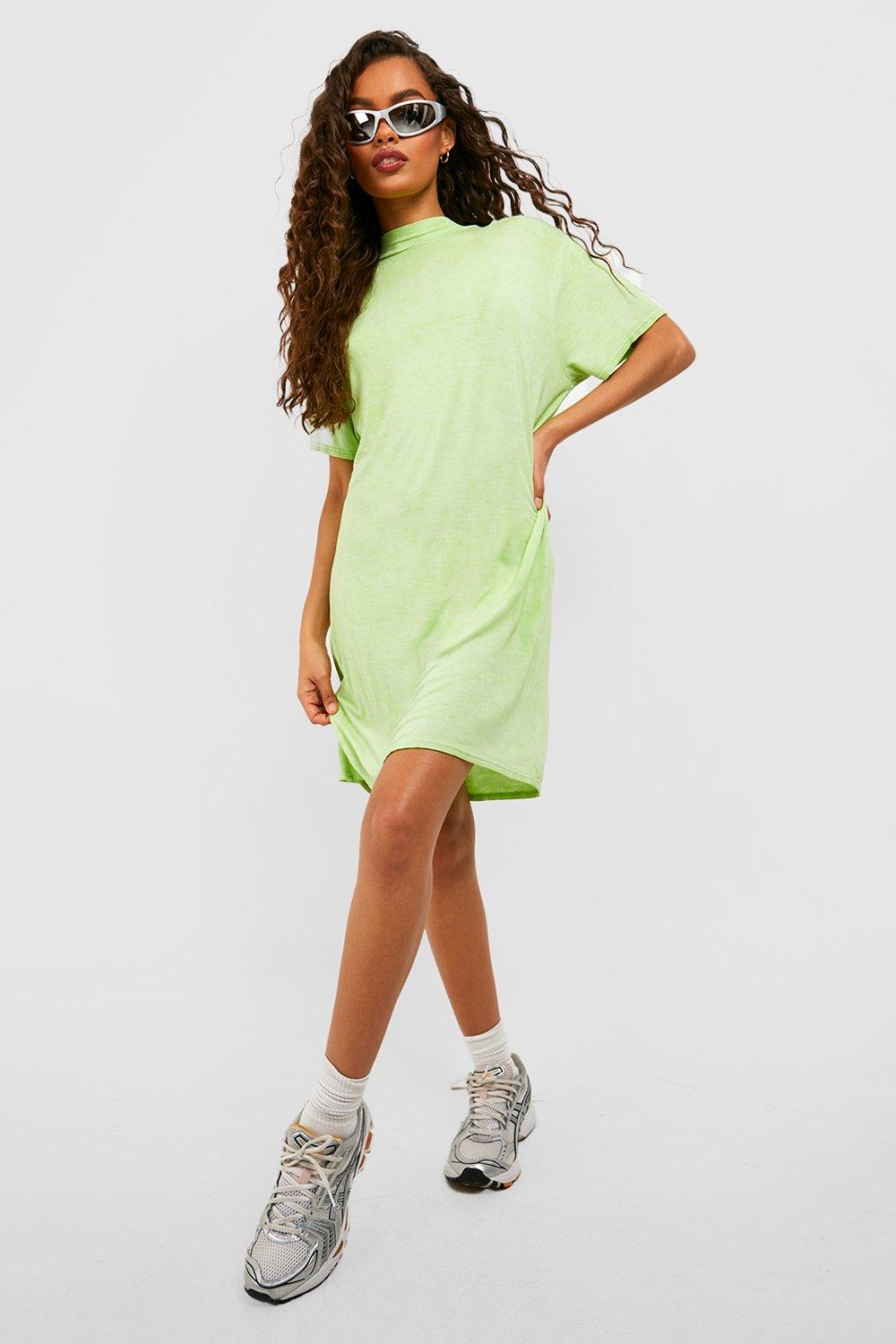 Missguided neon shop green dress