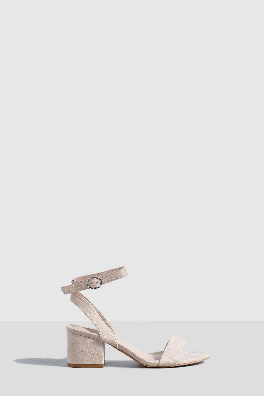 Blush pink Low Block Barely There Heels 