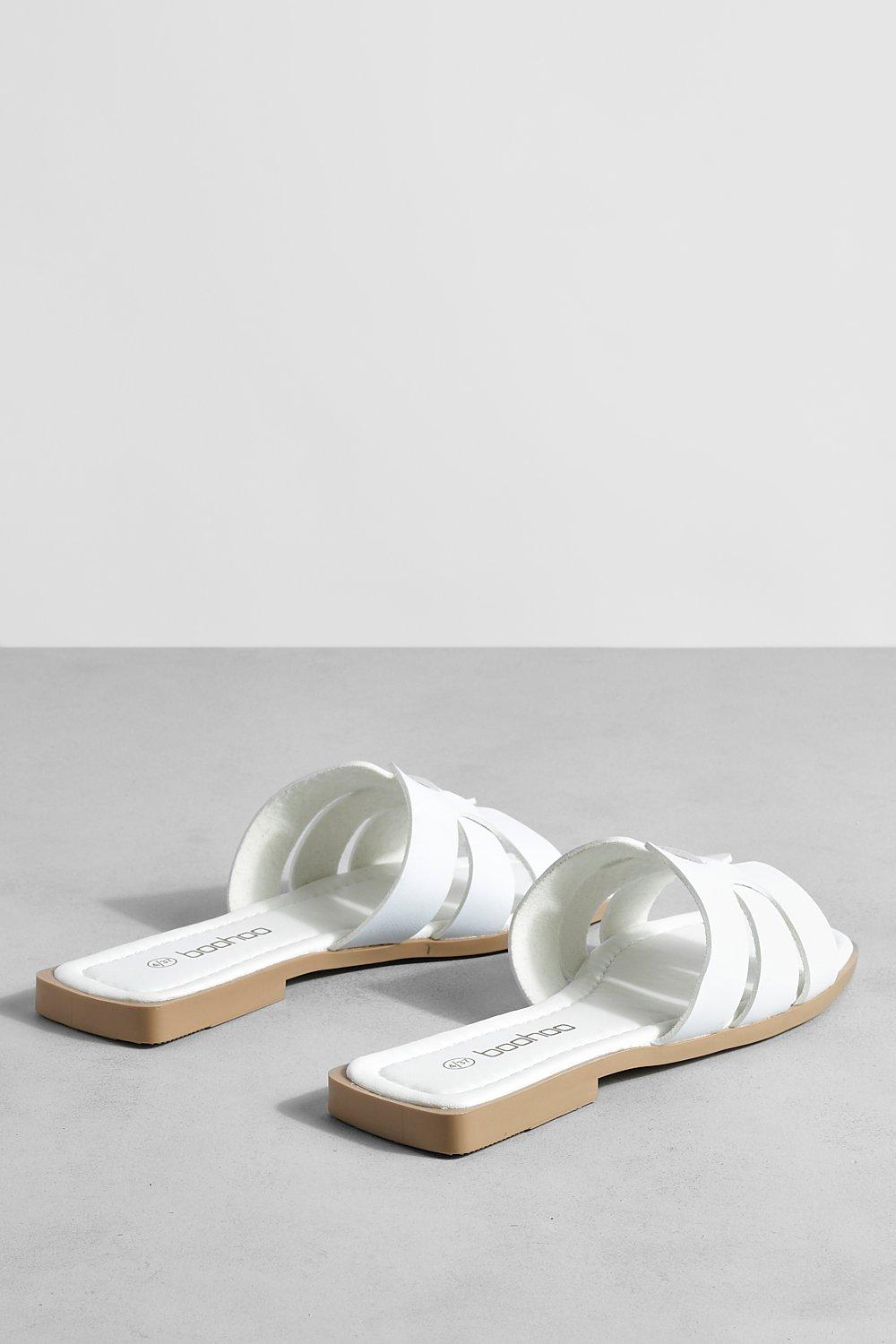 Caged Detail Mule Flat Sandals | boohoo Caged Detail Mule Flat Sandals | boohoo