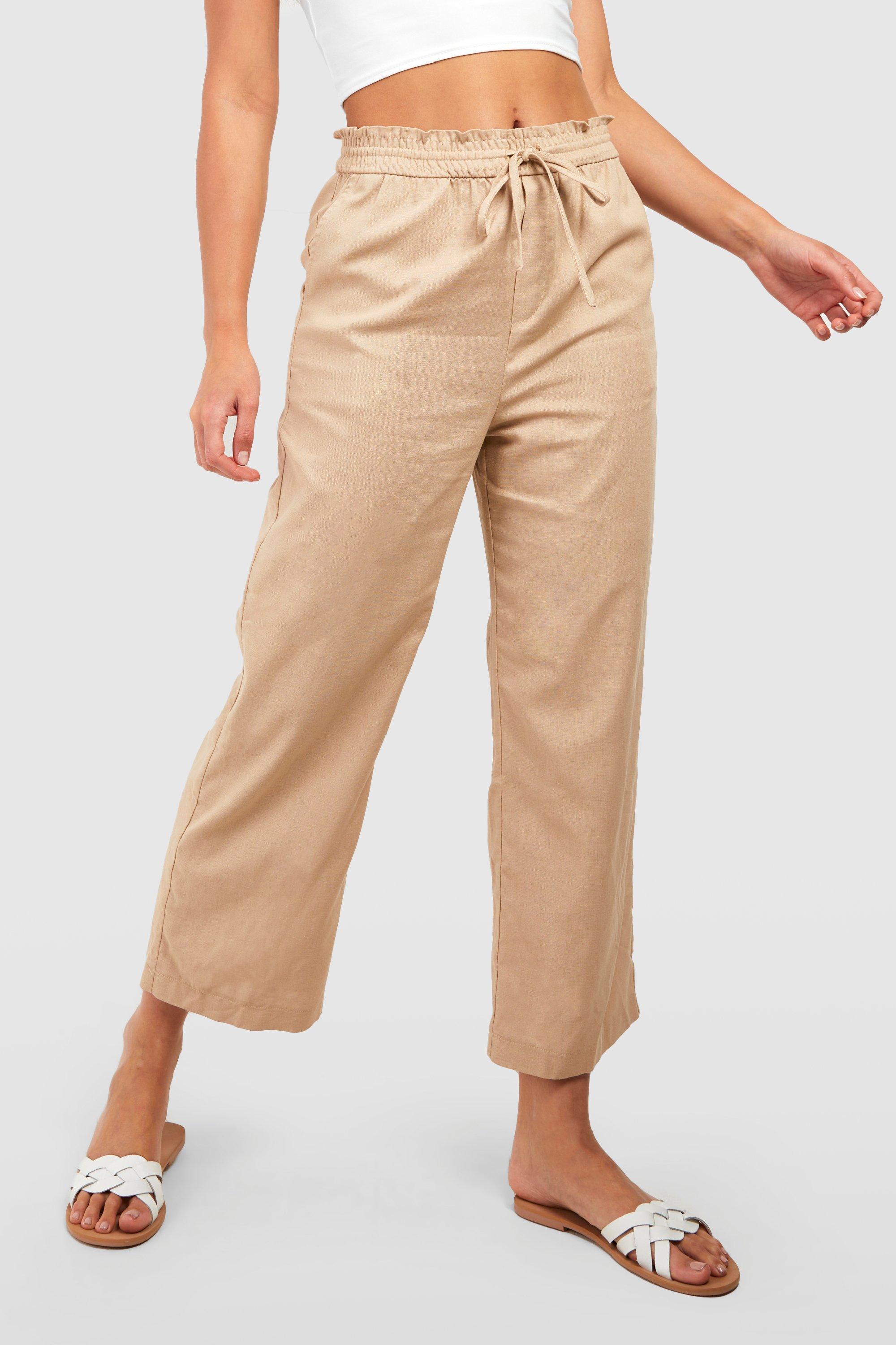 Wide leg outlet linen culottes