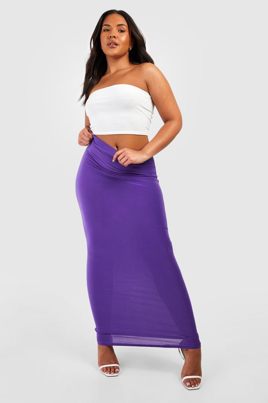 Purple Plus Slinky Maxi Skirt  image number 1