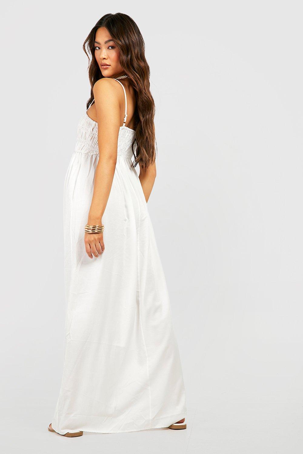 Floaty white maxi dress best sale