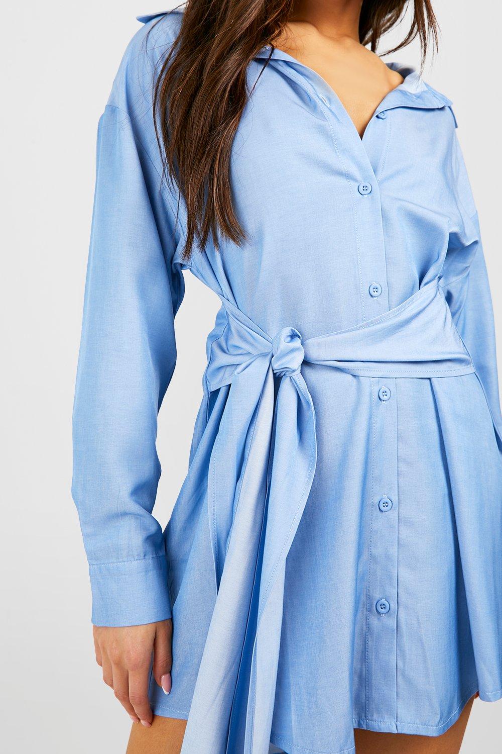 Long sleeve hotsell chambray shirt dress