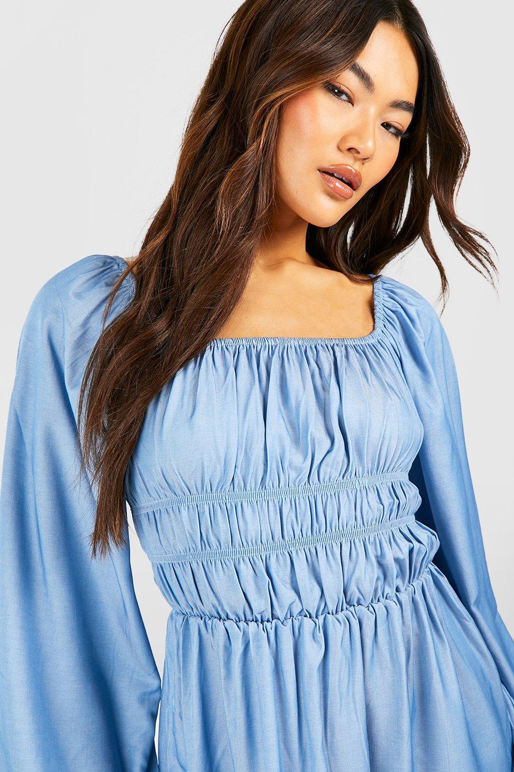 Robe babydoll online bleu