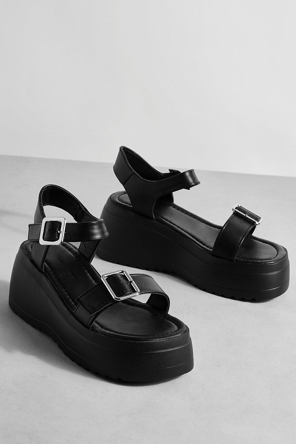 Chunky cheap black flatforms