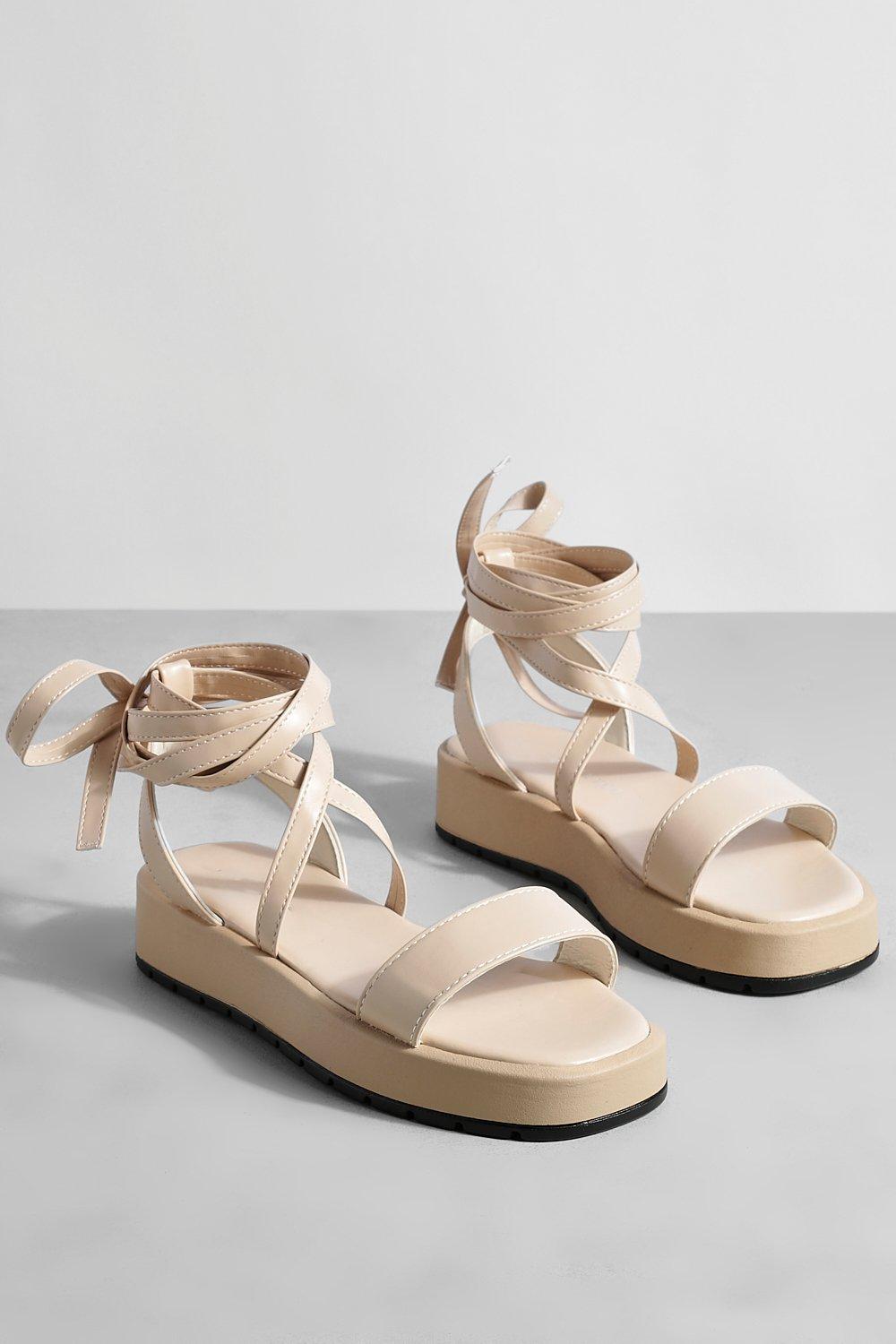 Tie leg 2024 platform sandals