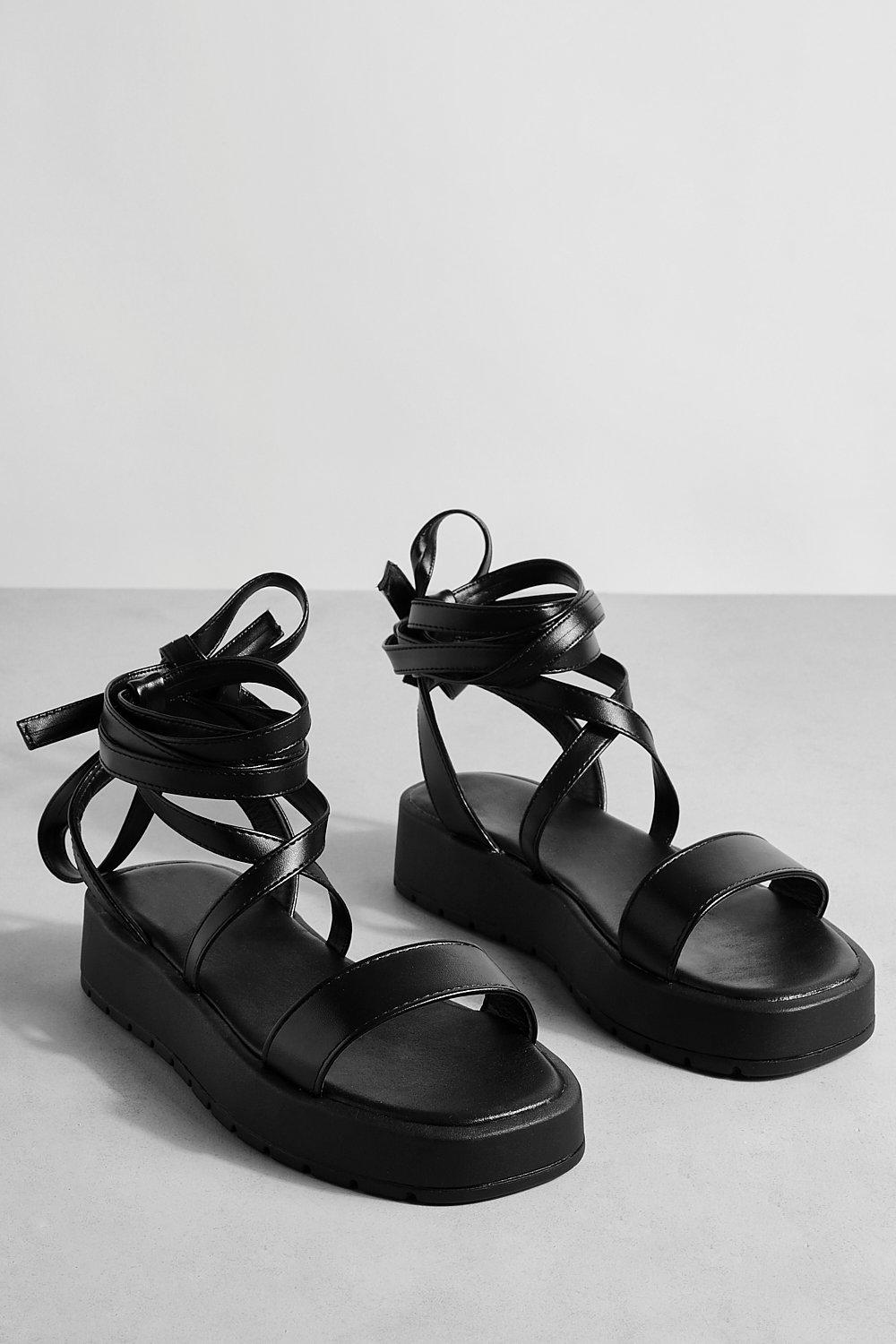 Chunky black sandals online wide fit