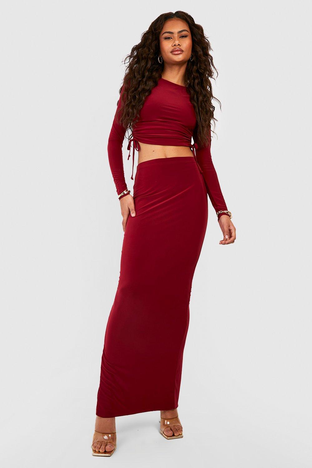 Maroon hotsell skirt maxi