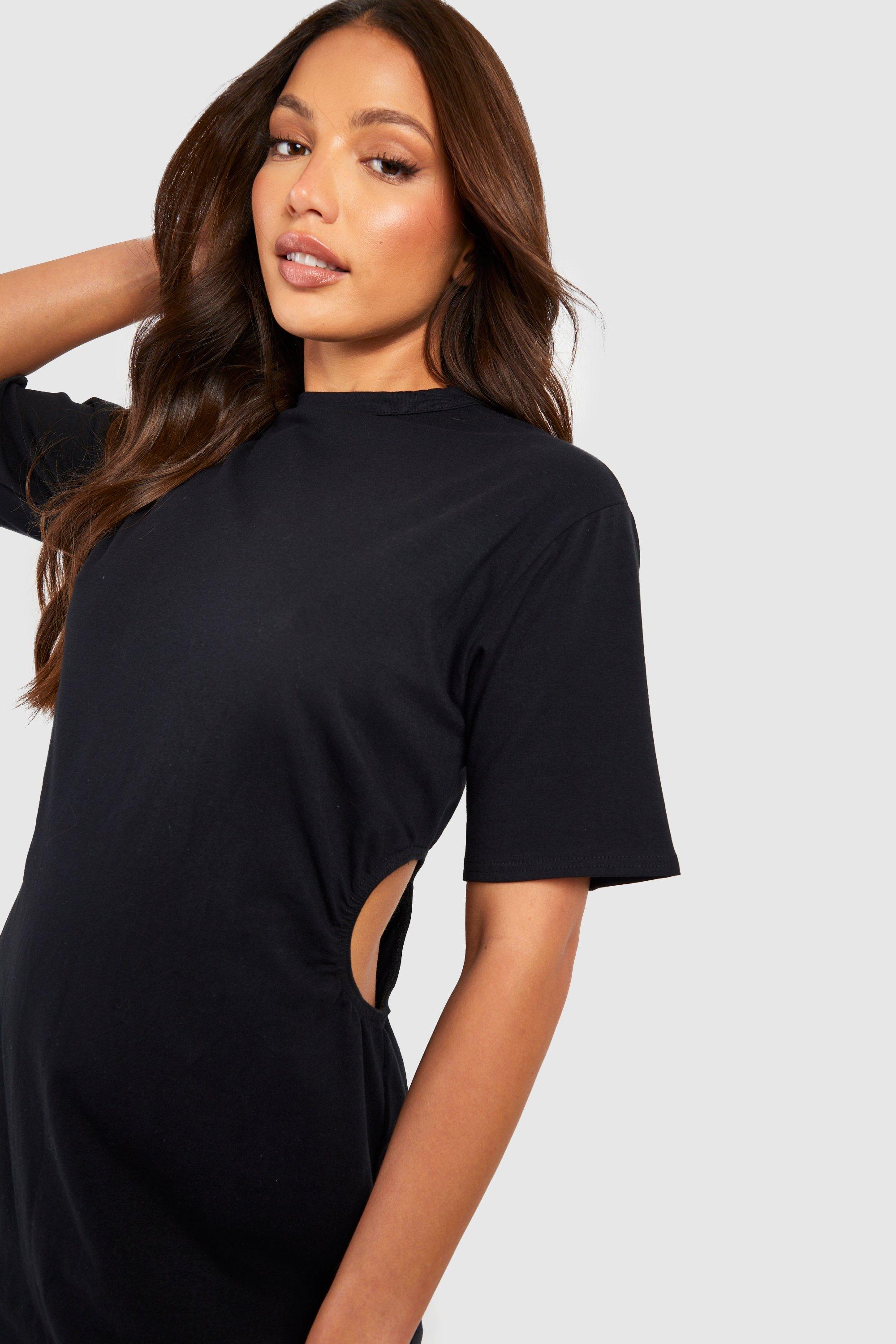 Women s Tall Cut Out Ruched Detail T shirt Dress Boohoo UK