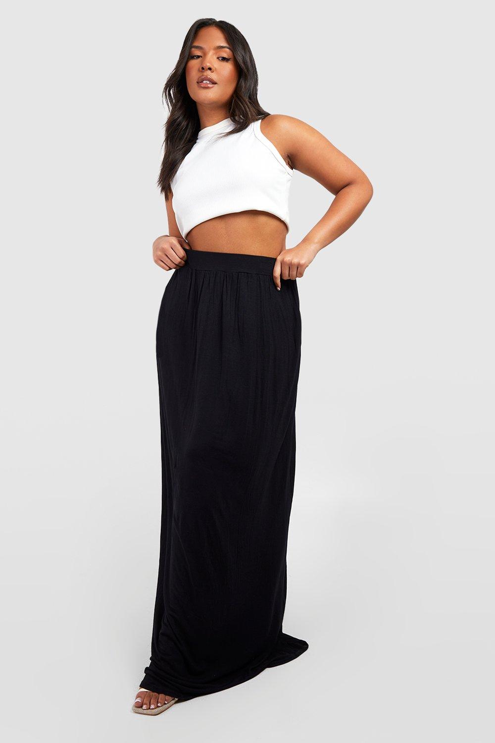 Plus size hot sale jersey maxi skirt