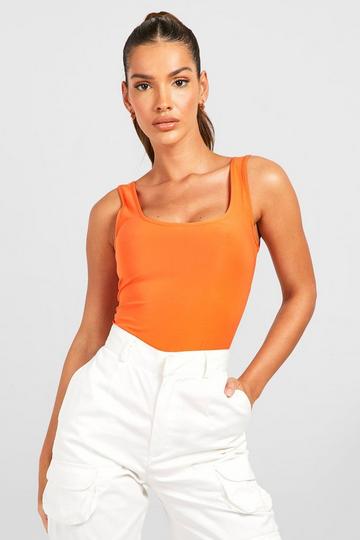 Wide Strappy Slinky Bodysuit orange