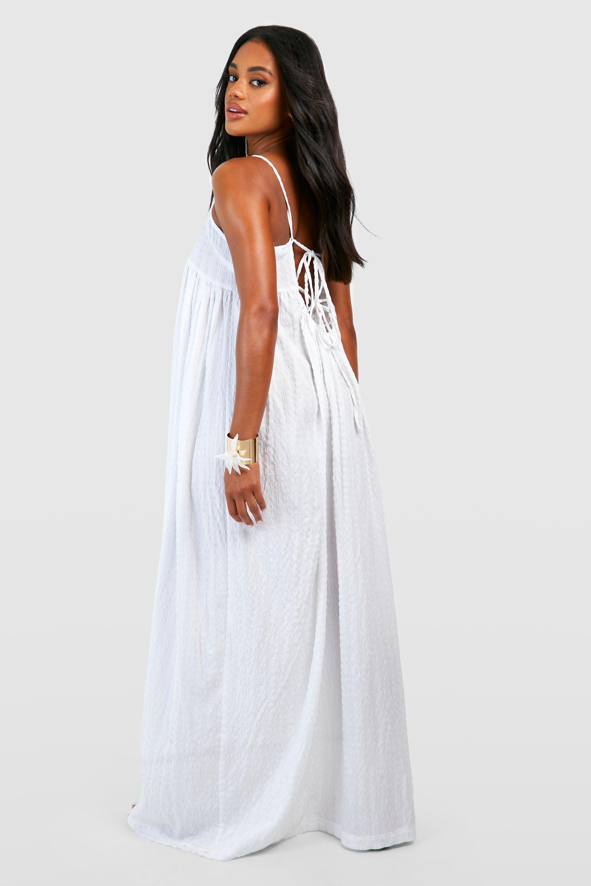 Textured Strappy Swing Dress