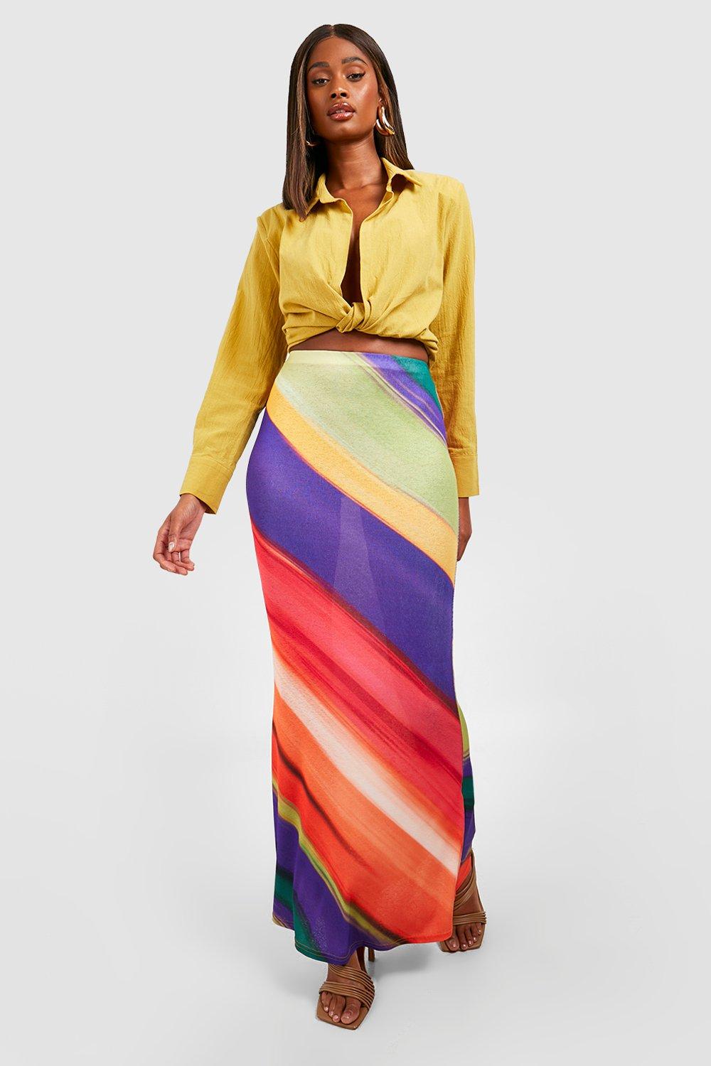 Multi coloured 2025 maxi skirt