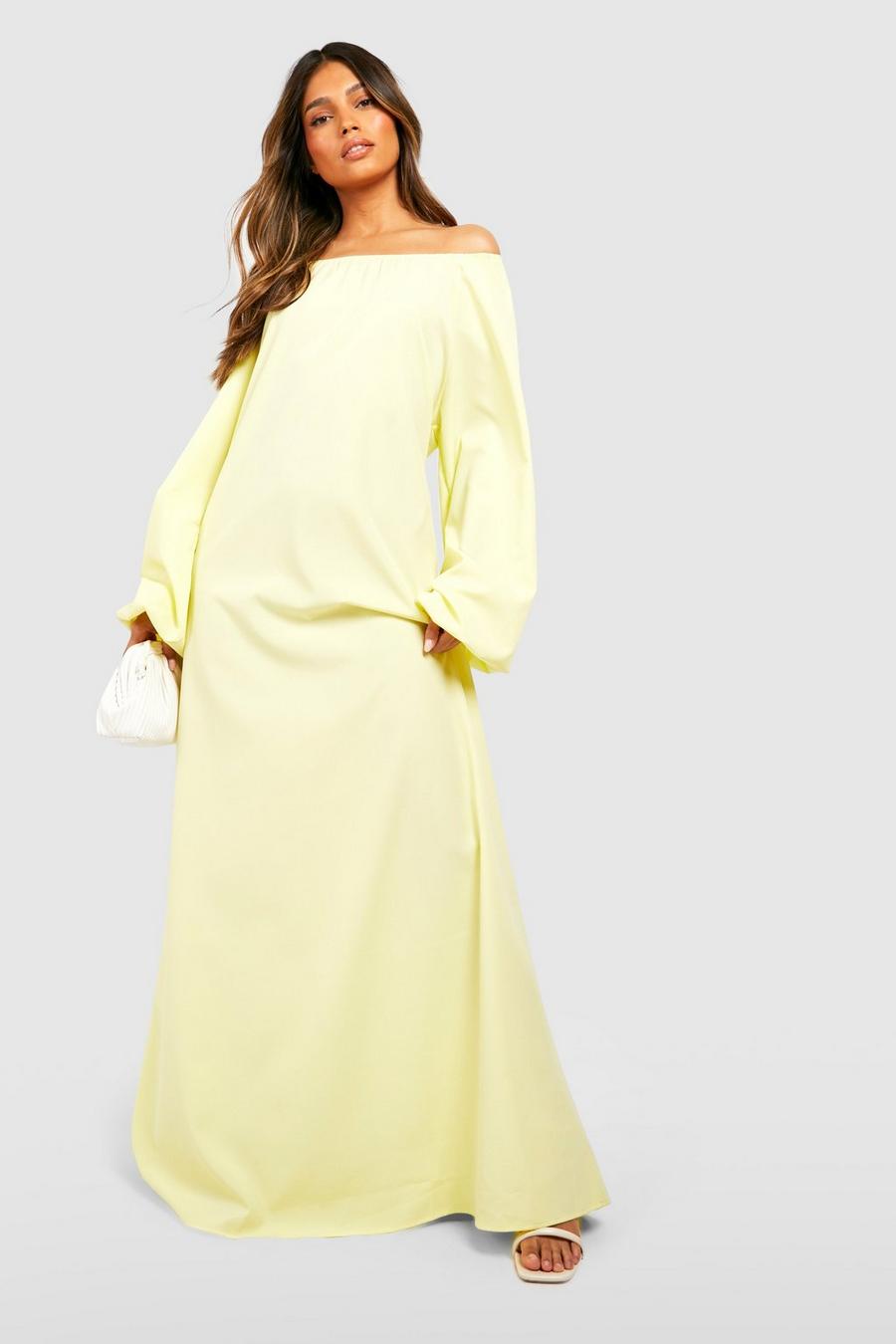 Yellow Textured Smock Maxi Dress