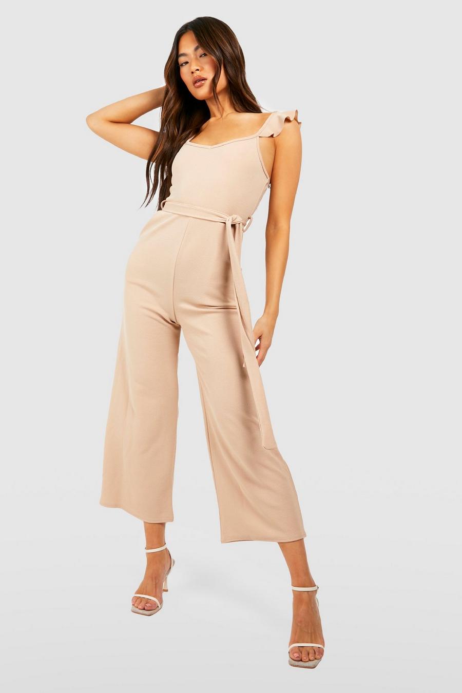 Stone Ruffle Strappy Culotte Jumpsuit image number 1