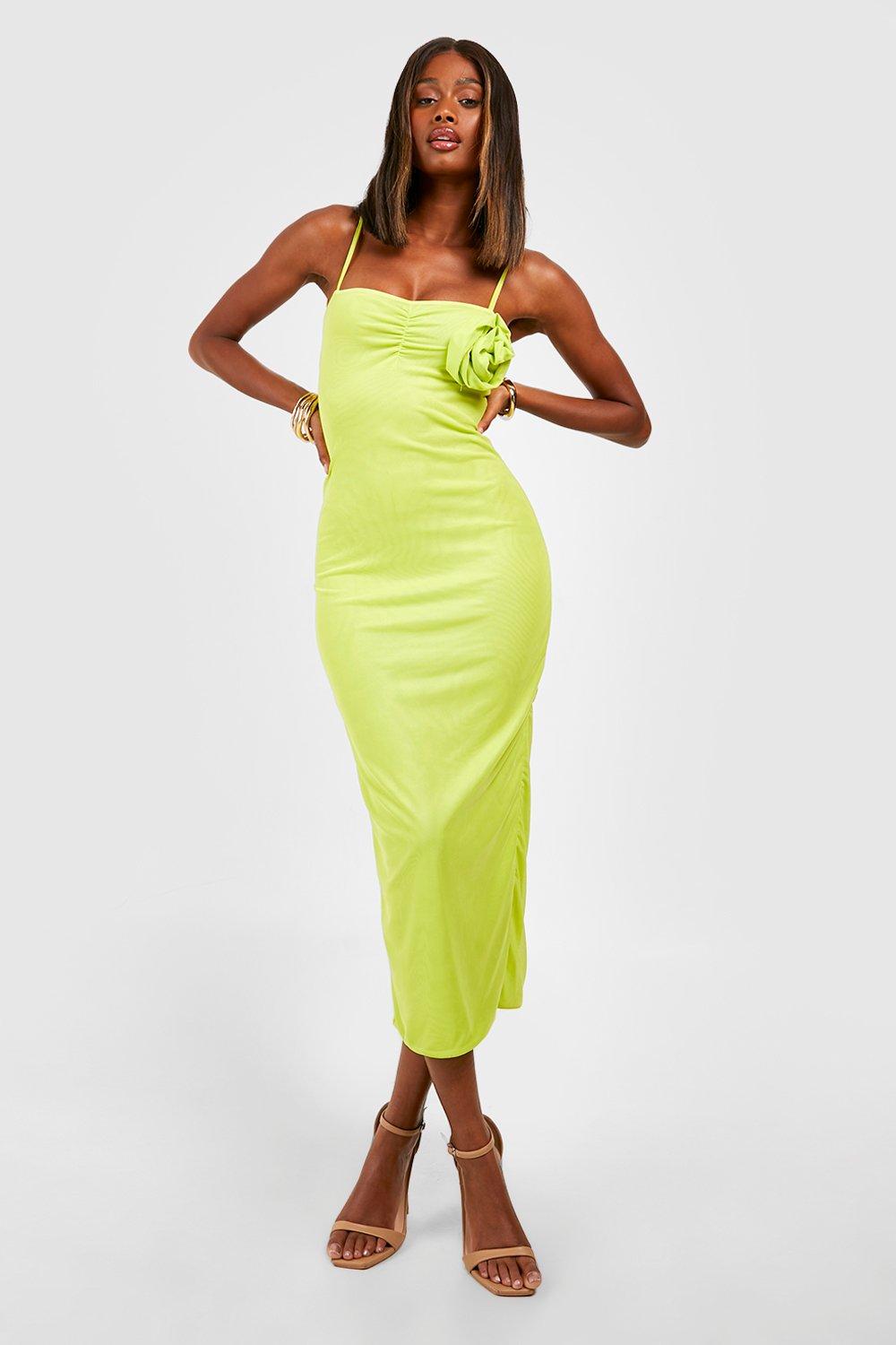 Green strappy hotsell midi dress