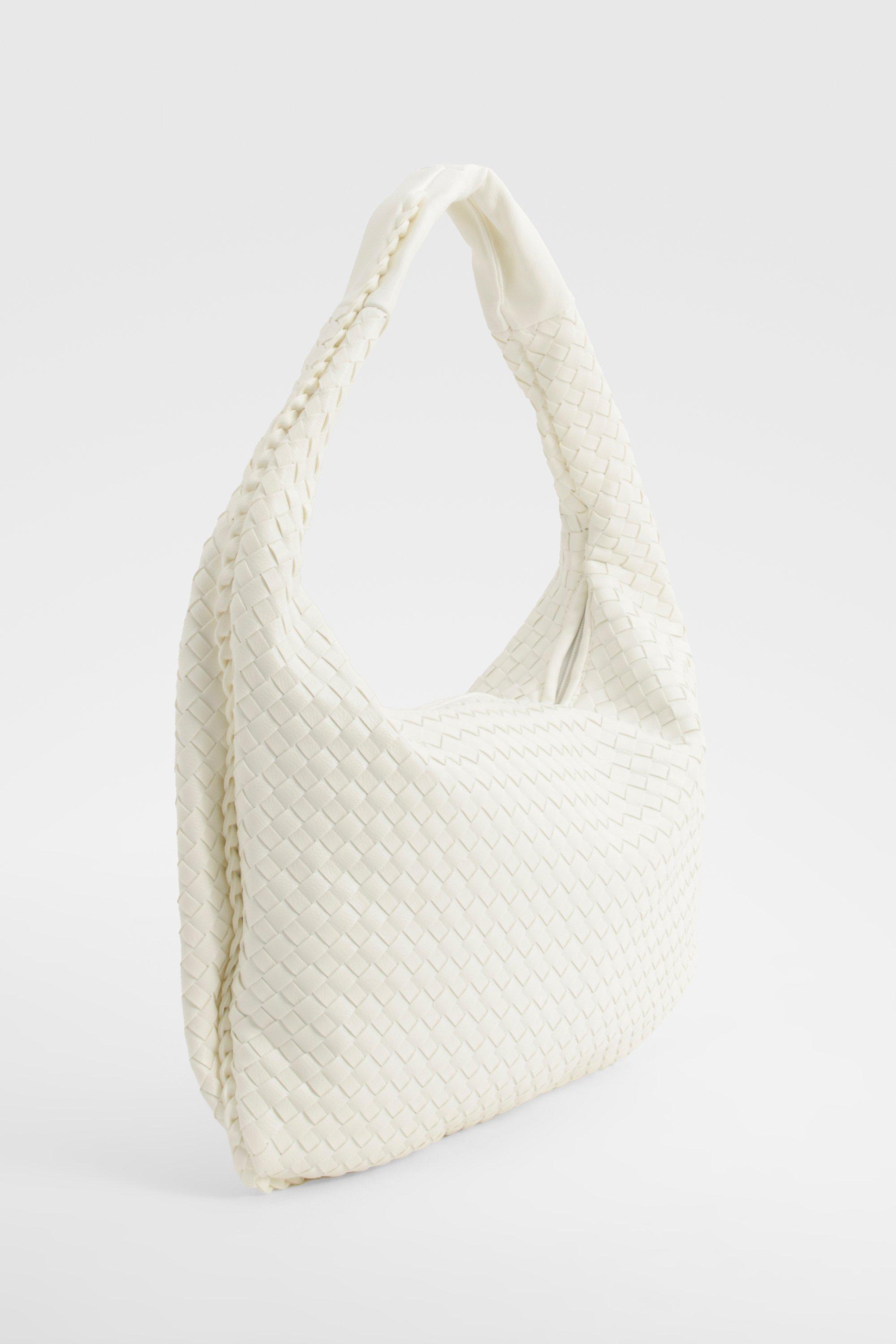 Woven Slouchy Tote Bag Boohoo UK